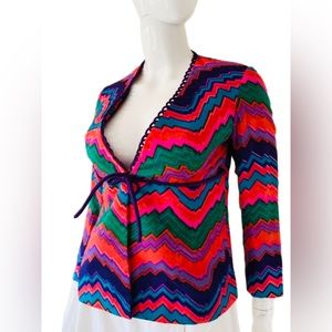 Vintage late 60’s Abstract Chevron Dayglo Coat Top
